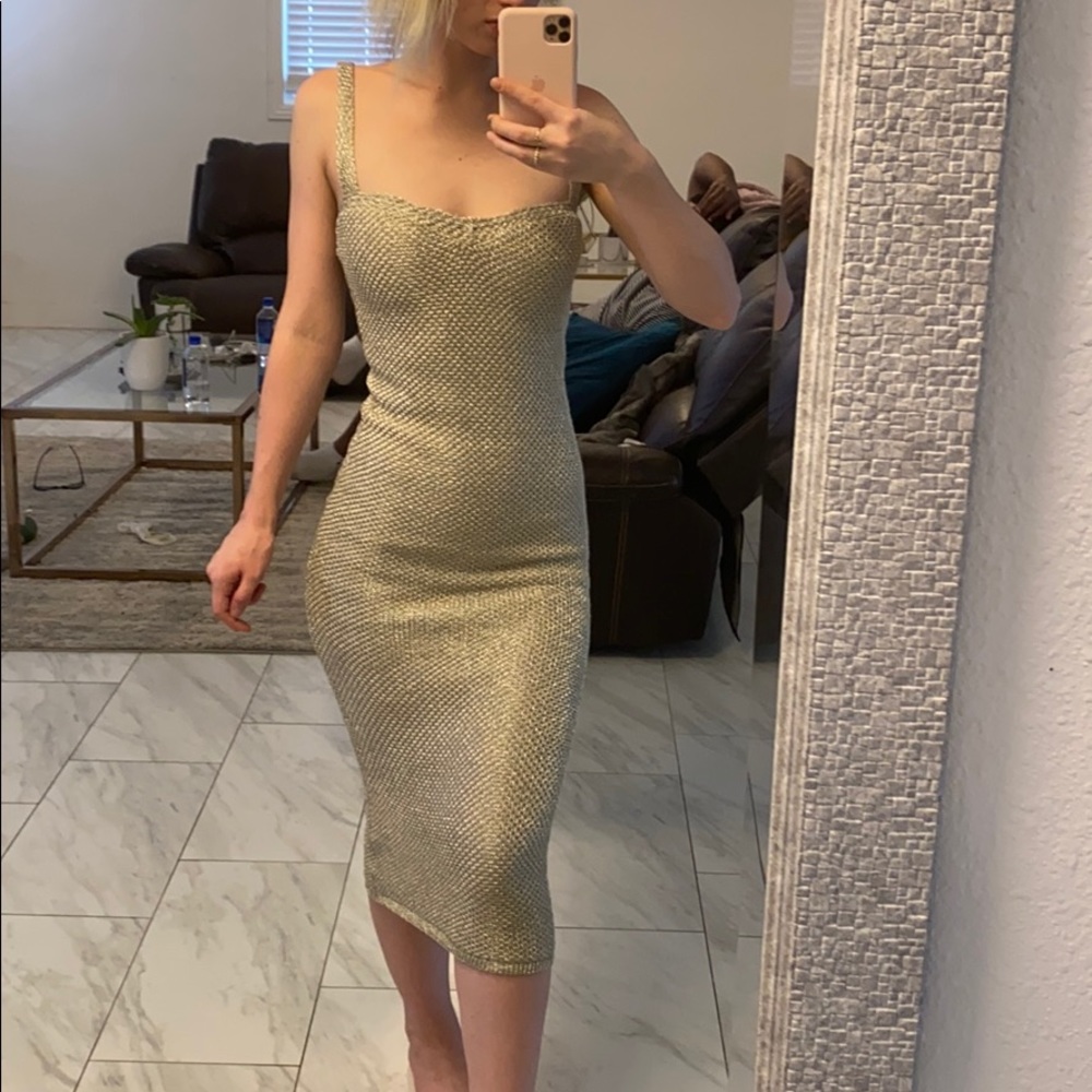 Metallic crochet dress JLUXlabel